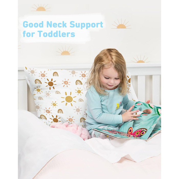 Подушка для немовлят в упаковці 2 шт. , 33 x 45 см, бавовна, подушка для немовлят для сну, можна прати в машині, дитяча подушка з