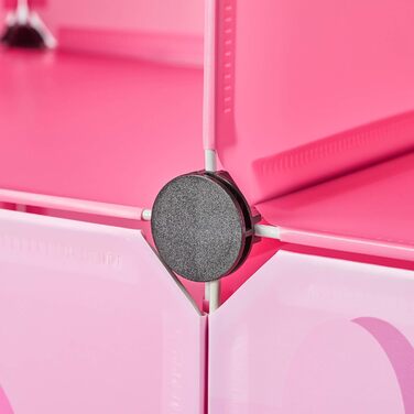 Стелаж для дитячої кімнати, замок принцеси, пластик, шафа зроби сам з дверцятами, ВхШхГ 128 x 110 x 37 см, рожевий одномісний