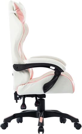 Рожеве ігрове крісло зі штучної шкіри, офісне крісло, крісло для відпочинку, письмове крісло для вітальні, офісу, спальні