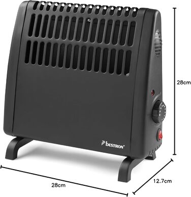 Електричний захист від замерзання Bestron, пристрій захисту від замерзання зі змінним термостатом та автоматичним вимиканням, клас захисту IP24, також підходить для гаражів, караванів, інструментальних сараїв та садових сараїв, 400 Вт, чорний