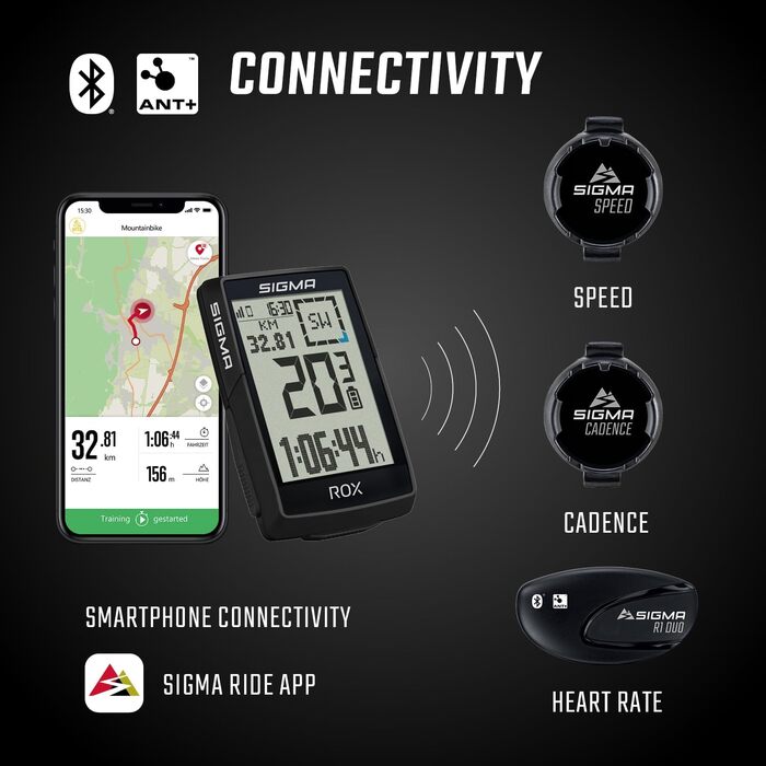 Велокомп'ютер SIGMA ROX 4.0 SE GPS, 2.4 дюйма, IPX7, Пластик/Електроніка, Чорний