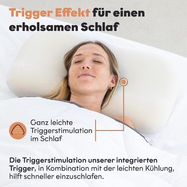 Подушка для підтримки шиї преміум-класу TMX Trigger Pillow Функція легкого охолодження М&39яка стимуляція тригерних точок Ортопедично-терапевтична ергономіка Підходить для всіх положень сну Стандарт Oeko-TEX 100, клас 1