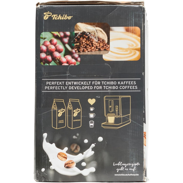 Повністю автоматична кавоварка Tchibo Esperto Latte з функцією спінювання молока для кавової пінки, еспресо та молочних делікатесів, антрацит