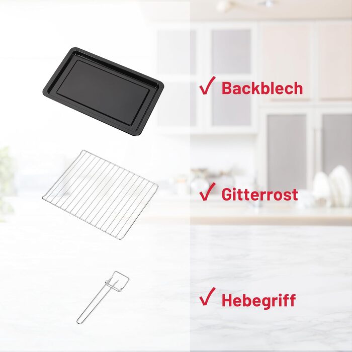 Міні-піч OptimumX 20 л, маленька міні-піч з конвекцією, таймер на 60 хв, піч для піци, 1380 Вт, чорна 20 літрів