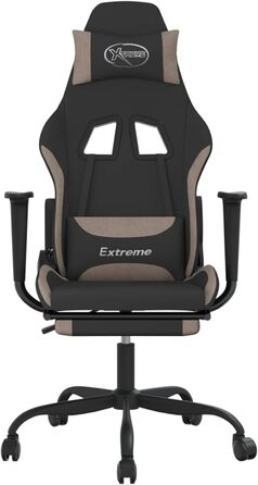 Геймерське крісло з функцією відкидання спинки, чорний/коричневий, 66x58x120-130 см, для покращеного ігрового досвіду, модель 3143724