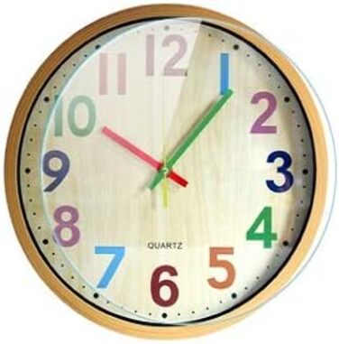 Настінний годинник Coslife 12-дюймовий безшумний барвистий настінний годинник Великий декоративний настінний годинник, що не цокає