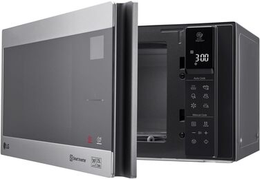 Мікрохвильова піч LG MS2595CIS з технологією Smart Inverter, ємність 25 літрів, 1000 Вт, автоматичні програми, регульовані рівні потужності та функція EasyClean, мікрохвильова піч Silver Solo з нержавіючої сталі Silver 2