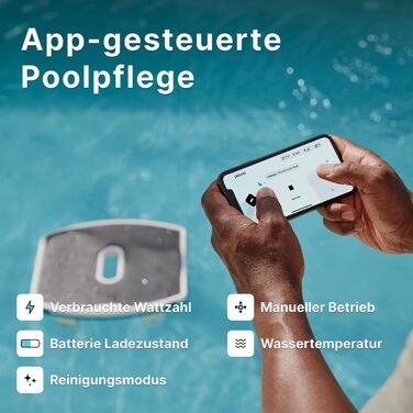 Автоматичний скімер для басейну Dolphin Skimmi з Bluetooth очищення поверхні води за допомогою інтелектуальних датчиків, зарядка від сонячної батареї