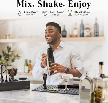 Професійний набір шейкерів для бармена Mixology 14 предметів для коктейлів   Martini (Jet Black)