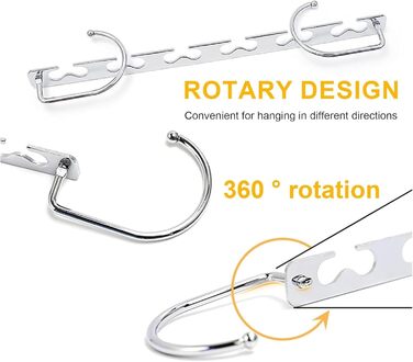 Отворів з нержавіючої сталі чарівні вішалки складні компактні, дуже міцні нековзні Можна вішати важкий одяг вертикально/горизонтально, в комплекті п'ять з'єднувальних гачків для вішалок, 5 шт., 6