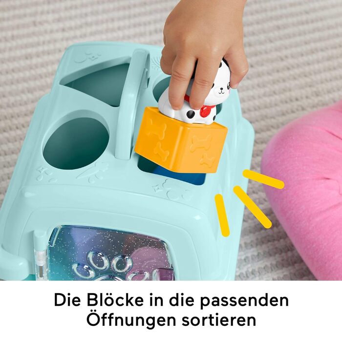 Іграшка-сортер Fisher-Price Тварини в дорогу FP Pets сортер та переносний будиночок для тварин з розвиваючими активностями для малюків від 6 місяців, HTW93