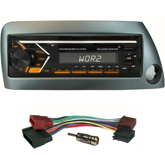 АВТОМАГНІТОЛА з USB SD MP3 Bluetooth FM RDS сумісна з Ford KA 19962008/ Чохол сріблястий