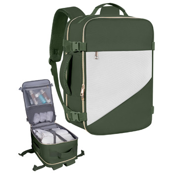 Ручна поклажа Ryanair 40x20x25, сумка для ноутбука 14 дюймів, ручна поклажа 20 л, дорожній рюкзак, бізнес, альпінізм, зелено-кремово-білий