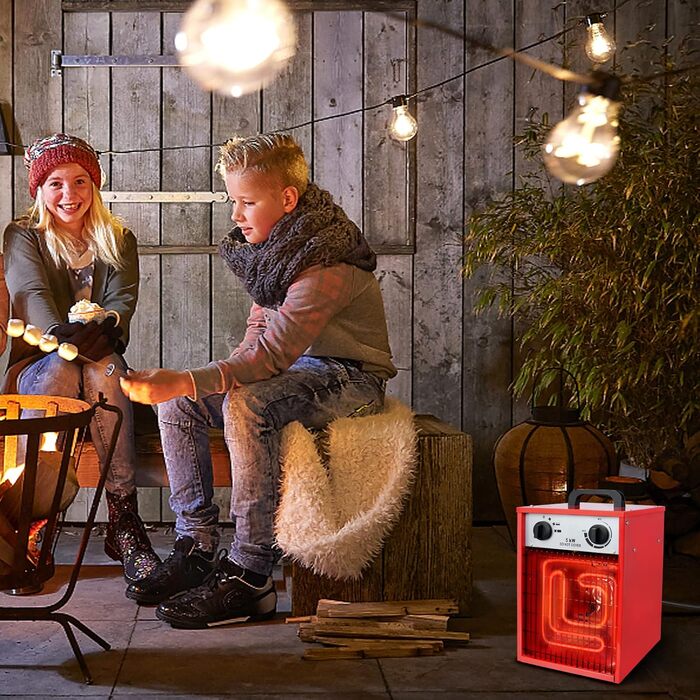 Електричний вентилятор-обігрівач потужністю 5 кВт, 400 В, з кабелем живлення 1,4 м, електричний обігрівач, будівельний обігрівач, 4 режими нагріву, захист від перевантаження для промислових та будівельних майданчиків