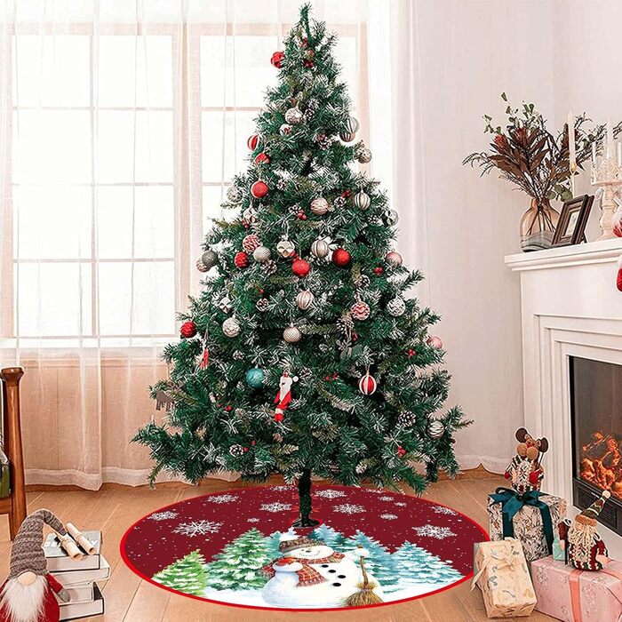 Коврик для ялинки 120 см темно-червона AOLOA