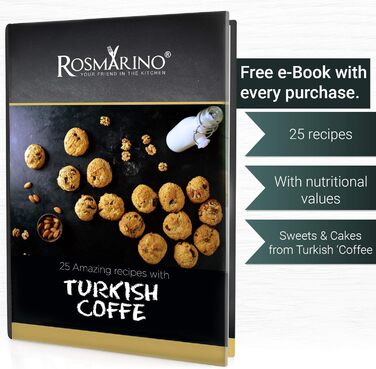 Індукційний горщик мокко з нержавіючої сталі ROSMARINO 300 мл - сучасний турецький кавник Cezve з 3-шаровою сталевою основою (300