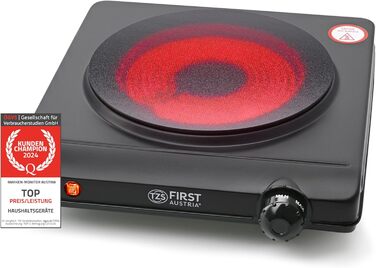 Перша конфорка TZS в Австрії Одинарна безступінчаста плита Кераміка ВСІ види горщиків Ø 19,4 см Швидкий нагрів Світловий індикатор інфрачервоний Окремо