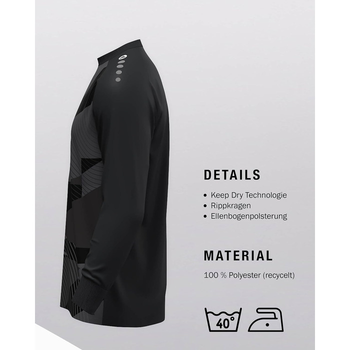 Воротарська футболка Jako унісекс для дітей, розмір 152, чорна