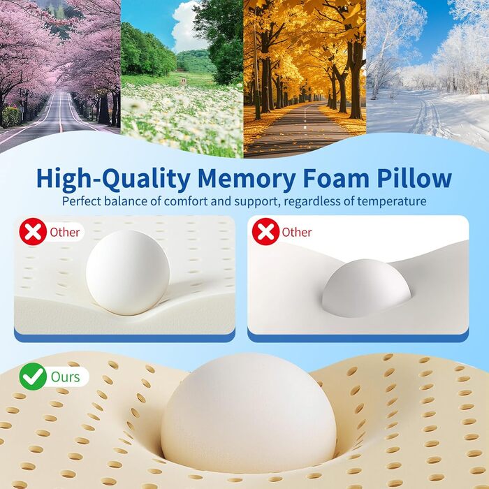 Подушка для шиї для сну, ортопедична подушка з піни з ефектом пам&39яті, ергономічна подушка для шиї 2-в-1 для сну на боці зі знімним чохлом, який можна прати, 62 x 39 x 11/13 см, біла