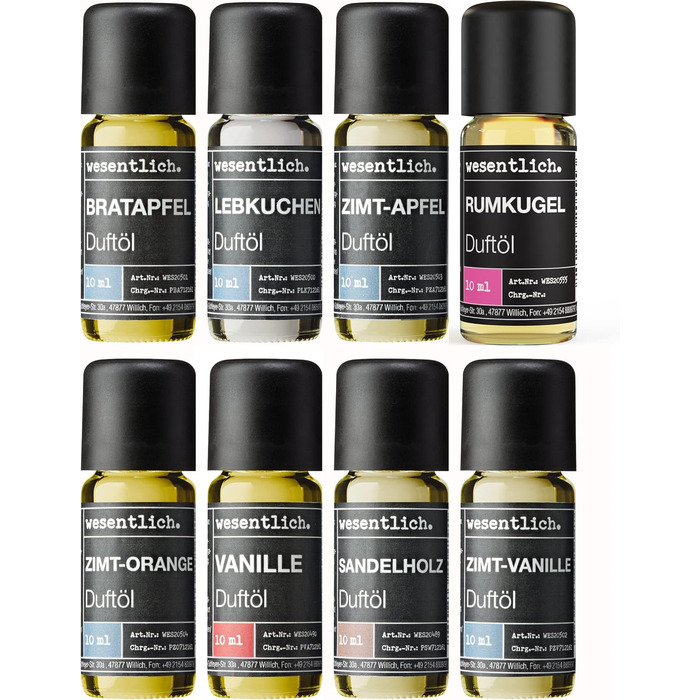 Ось як пахне Різдво - набір з 8 ароматичних масел від Wesentlich. (8х10мл)