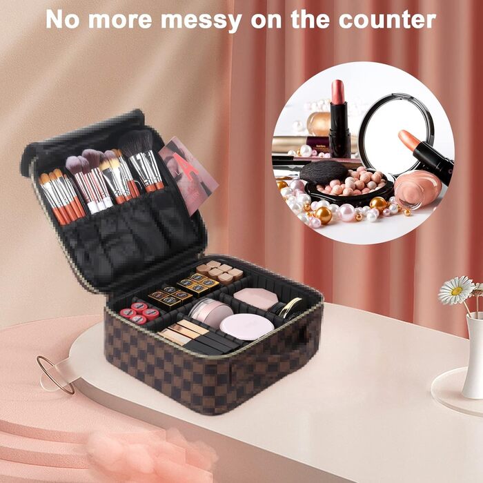 Косметичний футляр для зберігання косметики з регульованими відділеннями для косметичних пензликів для макіяжу Туалетні приналежно