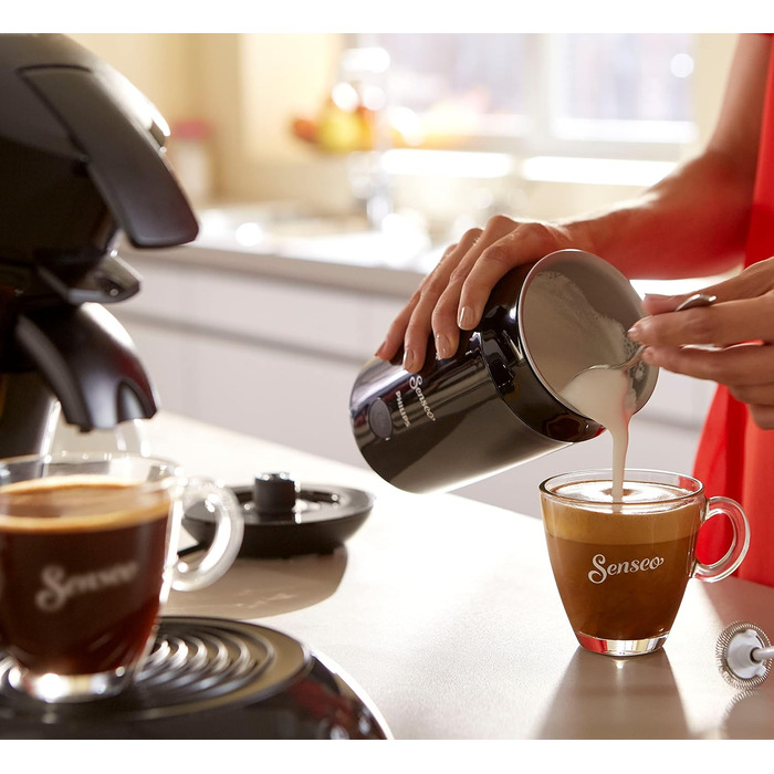 Оригінальна кавоварка Philips Appliances Senseo з піноутворювачем молока - технологія Coffee Boost і Crema Plus, 0,7 літра, чорна, (HD6553/65)