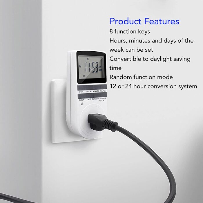 Інтелектуальна розетка електронного таймера, енергозберігаюча конструкція, розетка синхронізації живлення, вогнестійкість, режими зворотного відліку та вимкнення з інтелектуальною розеткою для