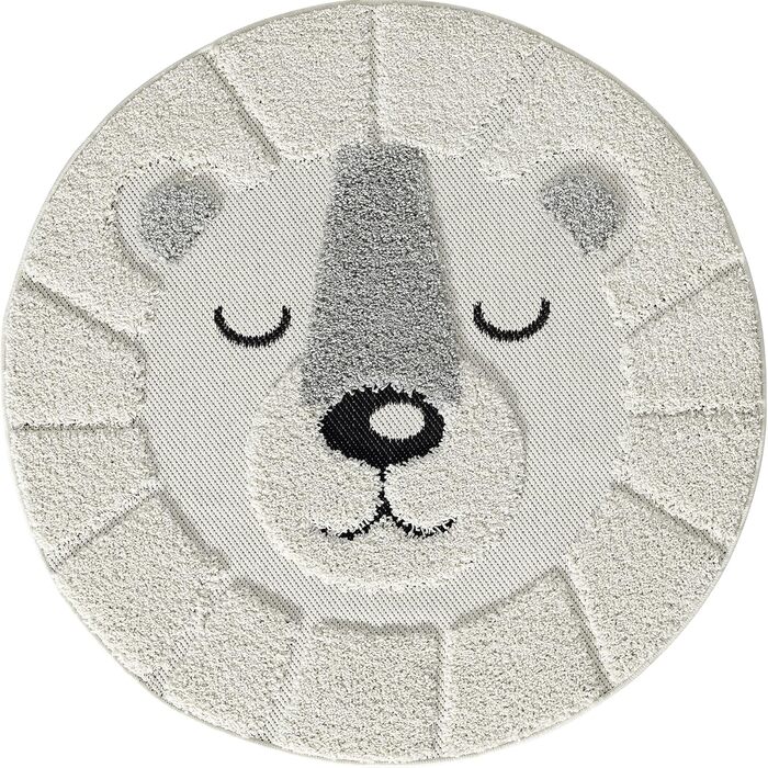 Килим Lou Soft cuddy дитячий килим, м'який ворс, легкий у догляді, стійкий до кольору, для вулиці, 3D вигляд, левовий мотив, кремо