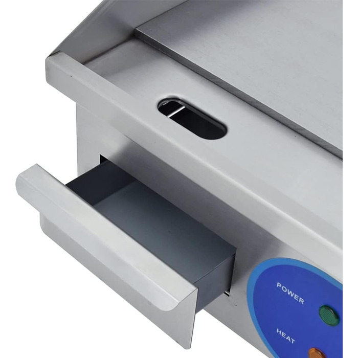 Електричний гриль, нержавіюча сталь, настільний гриль, професійний, 220 240 В, 1500 Вт, залізна пластина для гриля, гладка поверхня, захист від бризок (35,5 x 30 см)