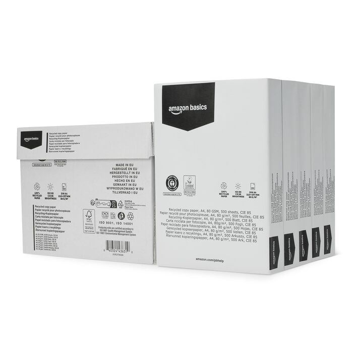 Копіювальний папір Storeo Basics, 100 перероблений, A4, 80 г/м, 2500 аркушів (5 пачок), натурально-білий