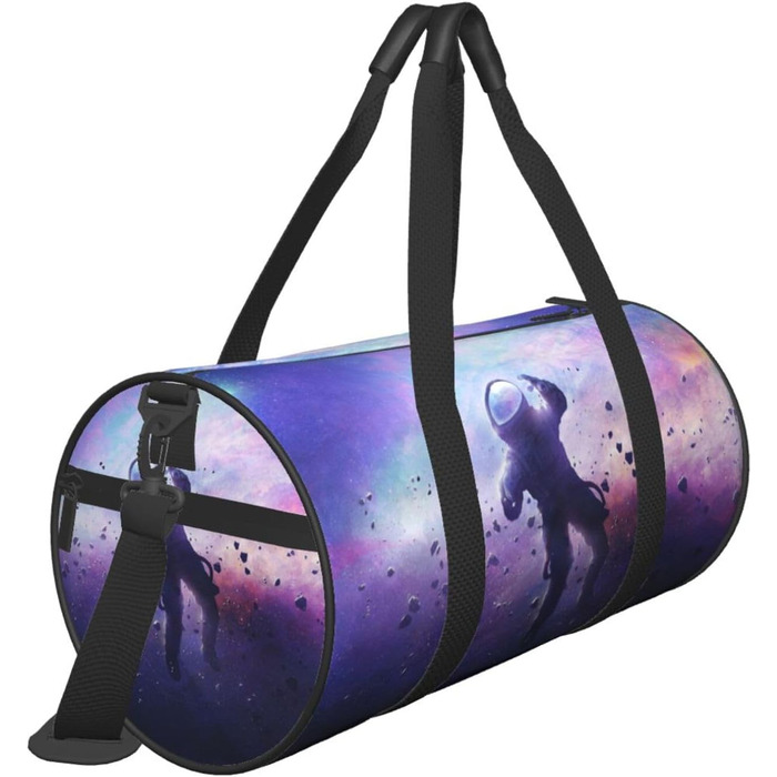 Спортивна сумка для подорожей, сумка-дорожня, з принтом космонавта, на нічліг, чорна, універсальний розмір, дорожня сумка