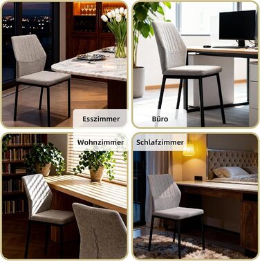 Бежеві обідні стільці, комплект з 4 шт. , кухонні стільці, м&39які стільці, бежеві обідні стільці з поліестеровими сидіннями, для їдальні, вітальні, спальні, бежевий, 4 шт. и