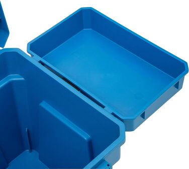 Коробка для сидіння Shakespeare дуже водостійка, велика місткість для зберігання снастей подвійний механізм блокування, надзвичайно глибока кришка для солоної та прісної води, синій колір