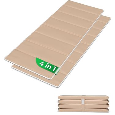 Пляжний килимок StarK 4-в-1, водний гамак для басейну та пляжу - Складаний кемпінговий килимок для сну 190 см x 60 см - М&39яка подушка для садового шезлонга - Зручна подушка для шезлонга (бежево-пісочний, 2 шт.) Бежевий, 2 шт.