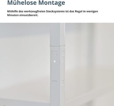 Підключаємий офісний стелаж SCHULTE Shelf World з 6 полицями PowerMAX, вантажопідйомність 65 кг, 200x100x30 см (ВxШxГ), білий, стелаж для зберігання, стелаж для майстерні, стелаж для підвалу, стелаж для гаража, металевий стелаж