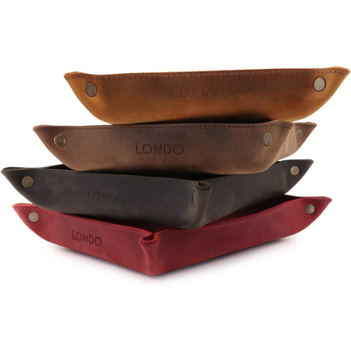 Піднос Londo з натуральної шкіри - шкіряний органайзер, практична коробка для зберігання - для гаманців, годинників, ключів, монет, мобільних телефонів та канцелярського приладдя, норка