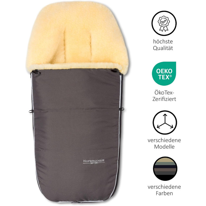 Муфта для ніг Hofbrucker Polaris - Тепла та затишна, ідеально підходить для немовлят та малюків, високоякісна овчина, підходить дл