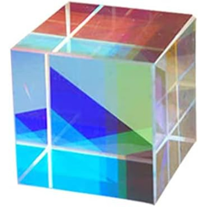 Трикутна призма з оптичного скла MIFANI, кубічна призма з оптичного скла, дисперсійна призма RGB для фізики та декорування, 4 розміри на вибір, 4 x 4 x 4 см, 45 x 45 x 45 мм (розмір 50x50x40 мм)