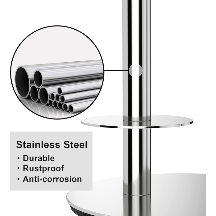 Срібний тримач для туалетного рулону, окремо стоячий тримач для туалетного рулону, тримач для туалетного рулону з нержавіючої стал