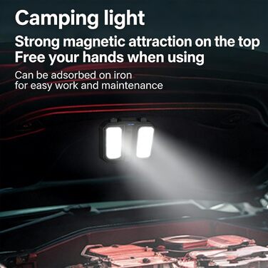 Портативний телескопічний кемпінговий ліхтар з регульованою підставкою та вбудованим блоком живлення для активного відпочинку на свіжому повітрі