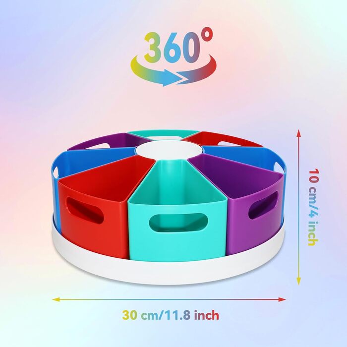 Поворотний настільний органайзер IOUGDSEC - багатокольоровий дитячий тримач для олівців на 9 сегментів, канцелярське приладдя, багатофункціональний художній пенал для дому, офісу, школи, дуже великий XXL
