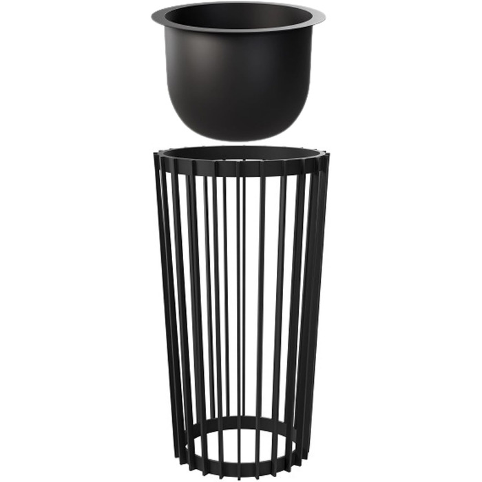 Комплект підставок для квітів Ø 30 см x В 40 см та 54 см Підставка для рослин виготовлена з міцного пластику, використовується з обох боків Квітковий стілець для використання в приміщенні та на вулиці Сучасний та практичний столик для рослин Чорний 30 см 