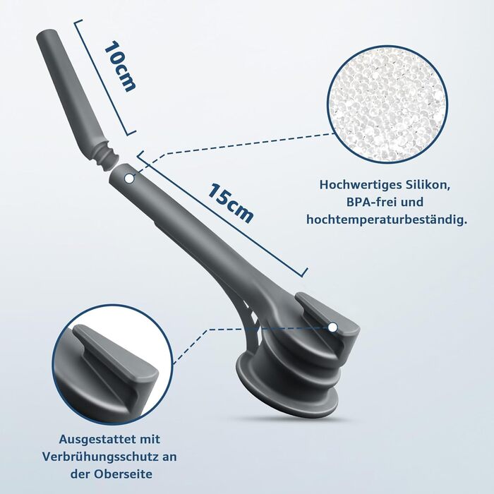 Паровий дивертор для Thermomix TM6 MCC, для аксесуарів Thermomix Силіконовий конденсатовідвідник, захист навісних шаф Сумісний з Monsieur Cuisine Smart Extra Long Відведення пари зі щіткою Версія Extra Long (труби 15 см 10 см)