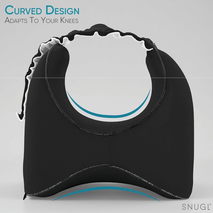 Подушка для коліна SNUGL з піни з ефектом пам&39яті ортопедична подушка від ішіасу та болю в колінах Ергономічна подушка для сну на боці з охолоджувальним чохлом та регульованим ремінцем (чорна)