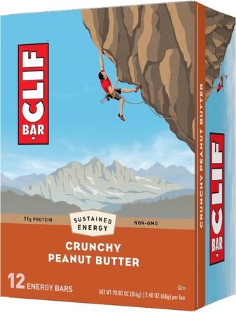 Енергетичні батончики Clif Bar Crunchy Peanut Butter, 12 батончиків / коробка Crunchy Peanut Butter 12 шт. (1 упаковка)