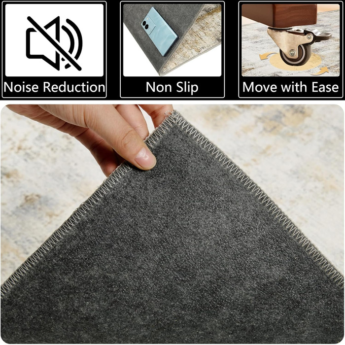 Захисний килимок Famibay для офісних стільців 90x120 см, килимок для домашнього офісу, бежево-коричневий, стійкий до подряпин, килимок для стільців на стільці для твердих підлог, паркет, вінілові підлоги високої щільності, нековзний, миється, бежево-корич