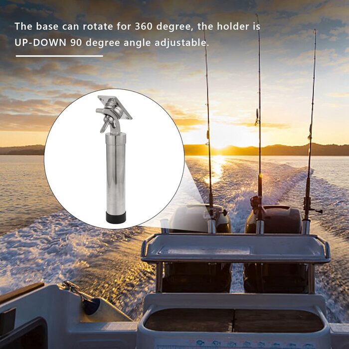 Тримач для вудки для човна Регульований тримач для вудки Тримач для вудки для човна Срібний