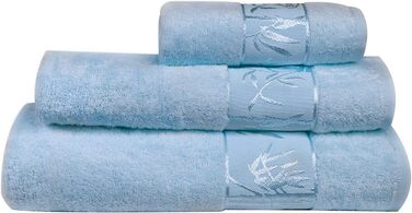 Набір розкішних м'яких рушників Marmaris Co, віскоза з бамбука та турецької бавовни, 3 шт. и, синій