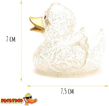 Гумова качечка Камілла - блискітки із золотим дзьобом