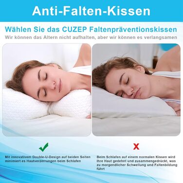 Подушка проти зморшок, подушка для сну на боці, подушка з піни з ефектом пам&39яті, ергономічна подушка для шиї, подушка для сну на спині та животі, подушка для підтримки шиї Біла Звичайний білий стиль